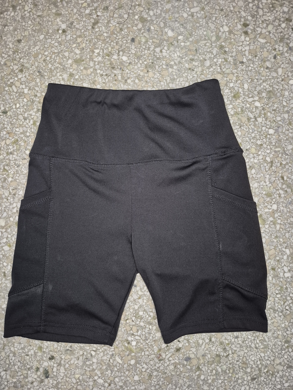 Russell Athletic Black High-Waist Bike Shorts with Side Pockets